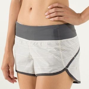 Lululemon Run: Speed Short in Hyper Stripe Reflective Angel Wing/Soot Light